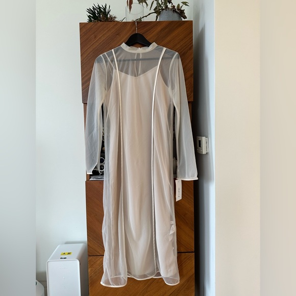 Fray I.D Sheer Cut and Sew Dress Off White Size 2 - Picture 2 of 12